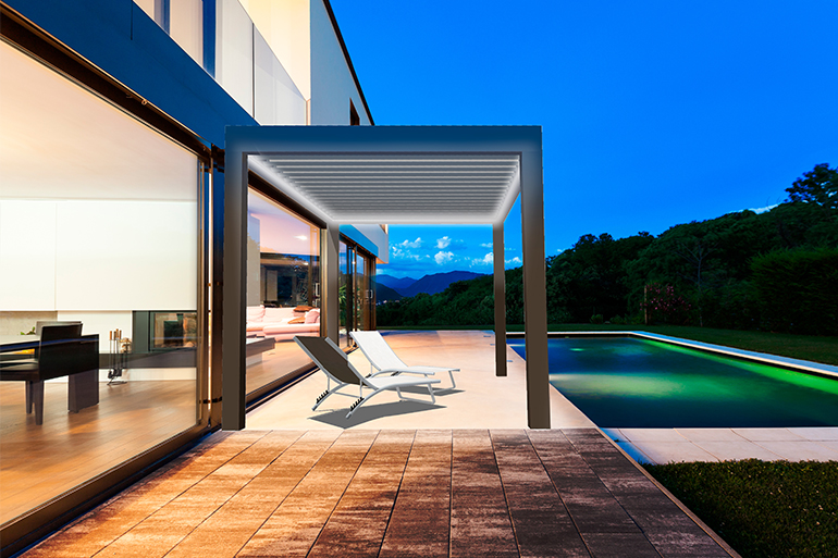 pergola a lames