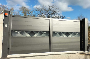 pose portail electrique gris moderne menu